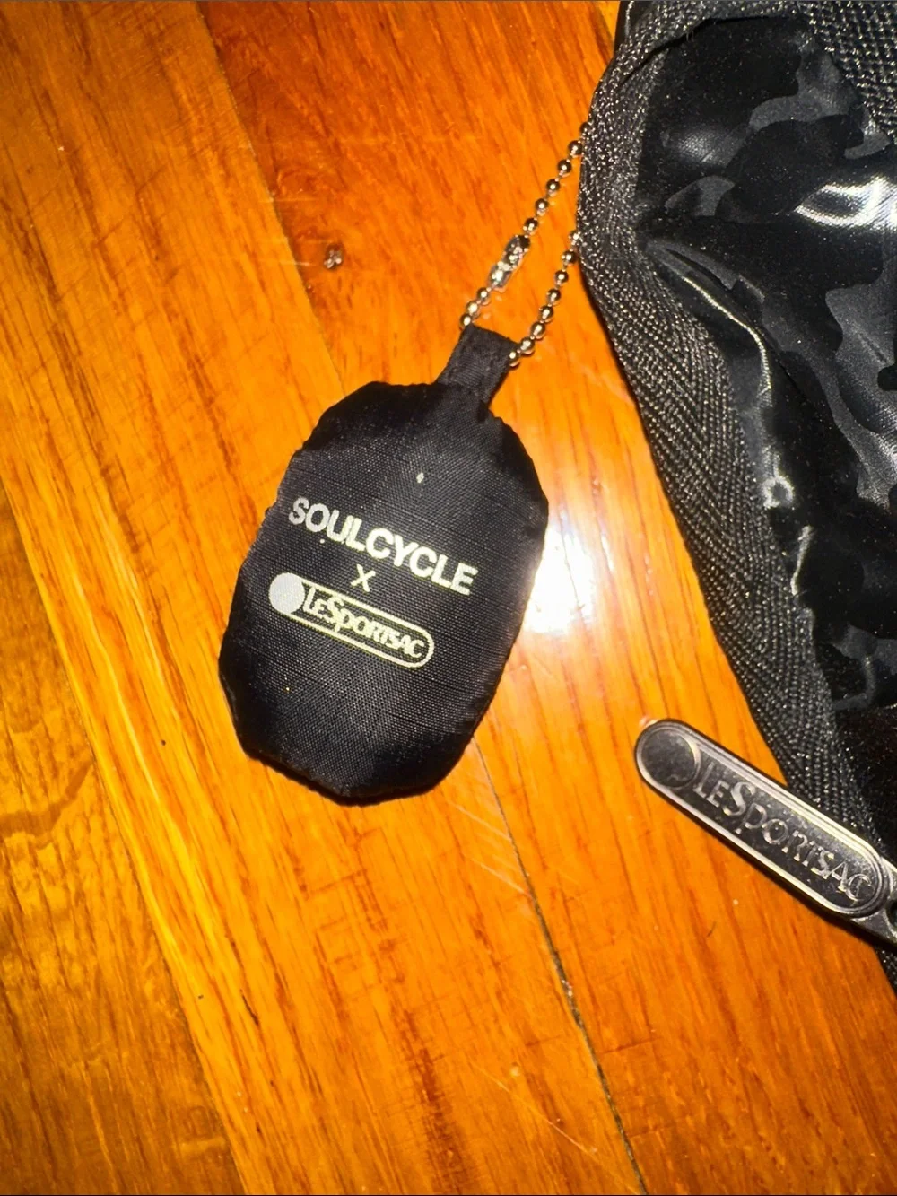 NWT Soulcycle Lesportsac Black Glossy  Laptop Bag with Shoulder Strap